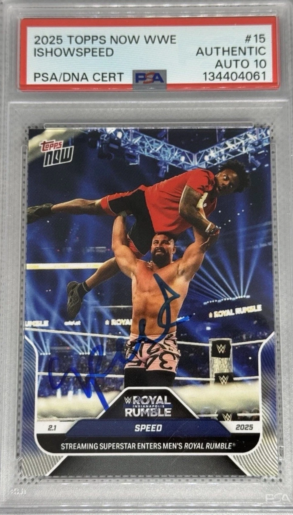2025 Topps Now WWE #15 IShowSpeed Auto PSA 10